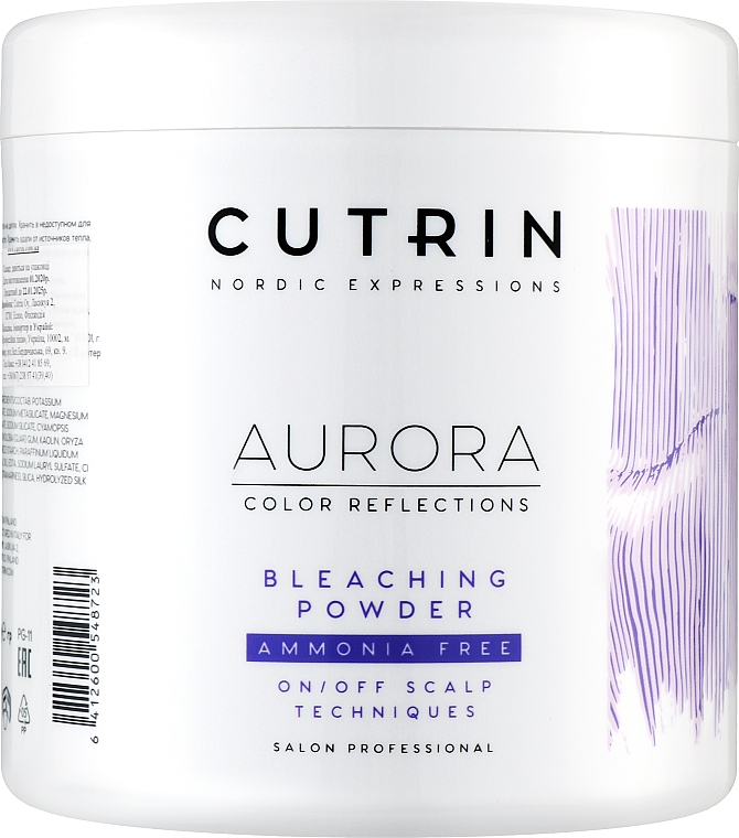 Купить Cutrin Aurora Bleach Powder No Ammonia - Осветляющий порошок без запаха и аммиака 500 г Артикул: 000014863 Фото на весь экран №1