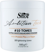 Купити Shot Ambition Tech 10 Tones Extra White Bleaching Powder - Екстрабілий знебарвлюючий порошок для волосся 10 тонів 500 гр Артикул: 000010016 Фото мініатюра № 1