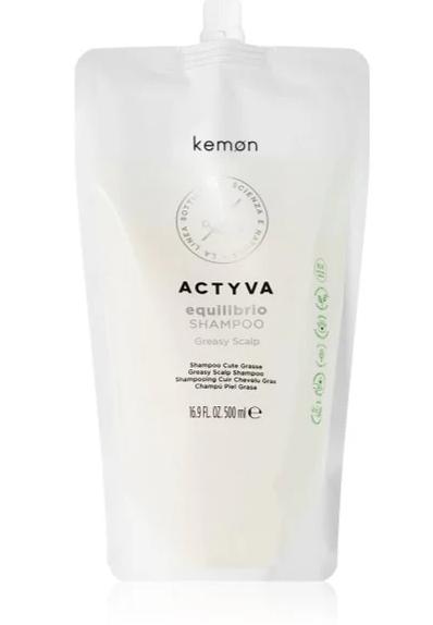 Купити Kemon Actyva Equilibrio Shampoo - Шампунь для жирної шкіри голови 500 мл рефіл (м'яка упаковка) Артикул: 000015660 Фото повноекранне №1