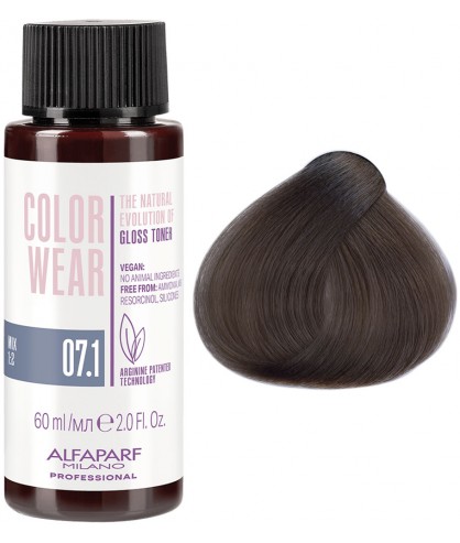 Купити Alfaparf Color Wear Liquid Тонуюча рідка фарба 07.1 Блондин натуральний попелястий Артикул: 000013778 Фото повноекранне №1