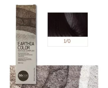 BBcos Earthia Color - Фарба для волосся без аміаку 100 мл 1/0 - Чорний