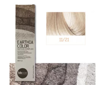 BBcos Earthia Color - Фарба для волосся без аміаку 100 мл 11/21 - Фіолетово-попелястий екстра-блонд 