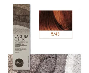 BBcos Earthia Color - Фарба для волосся без аміаку 100 мл 5/43 - мідно-золотистий світлий шатен
