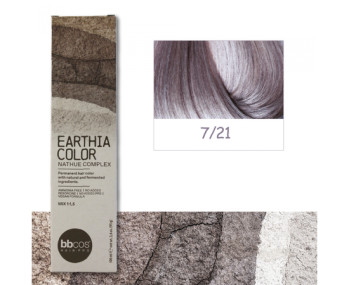 BBcos Earthia Color - Фарба для волосся без аміаку 100 мл 7/21 - фіолетово-попелястий русявий