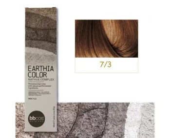 BBcos Earthia Color - Фарба для волосся без аміаку 100 мл 7/3 - золотистий русявий