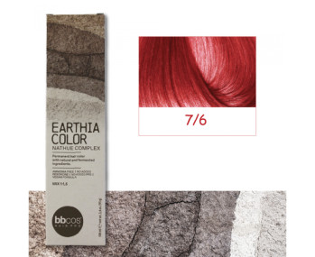 BBcos Earthia Color - Фарба для волосся без аміаку 100 мл 7/6 - червоний русявий