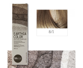 BBcos Earthia Color - Фарба для волосся без аміаку 100 мл 8/1 - Попелястий світло-русявий