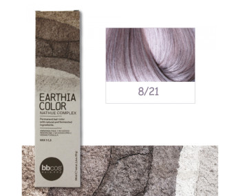 BBcos Earthia Color - Фарба для волосся без аміаку 100 мл 8/21 - фіолетово-попелястий світло-русявий