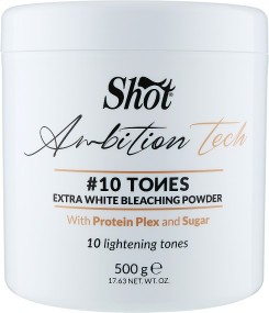 Shot Ambition Tech 10 Tones Extra White Bleaching Powder - Екстрабілий знебарвлюючий порошок для волосся 10 тонів 500 гр