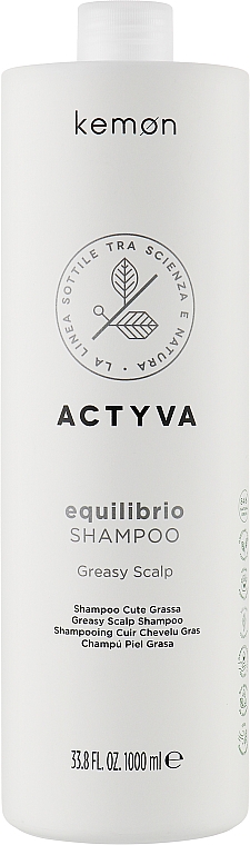 Купити Kemon Actyva Equilibrio Shampoo - Шампунь для жирної шкіри голови 1000 мл Артикул: 000015496 Фото повноекранне №1