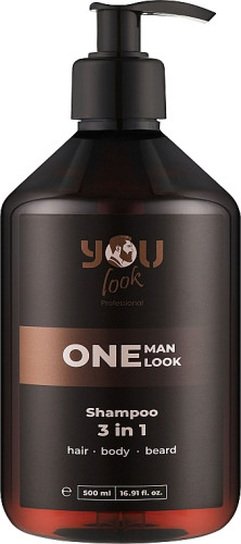 You Look ONE Man Shampoo 3in1 - Шампунь 3в1 - уход волос, бороды и тела 500 мл