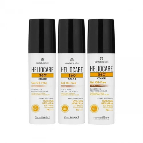 Cantabria Labs Heliocare 360 Gel Oil Free Color Сонцезахисний гель з тоном на водній основі тон беж