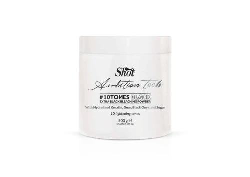 Shot Ambition Black Tech Bleaching Powde - Освітлювальний чорний порошок 10 тонів 500 г