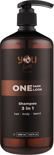 You Look ONE Man Shampoo 3in1 - Шампунь 3в1 - догляд волосся, бороди і тіла 1000 мл