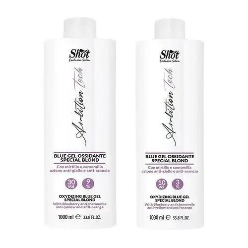 Shot Ambition Tech Blue Oxidizing Gel Special Blond - Гель-окислювач із синім пігментом 1000 мл 30 vol (9%)
