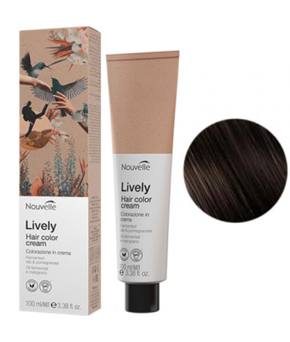 Nouvelle LIVELY Hair Color Крем-краска для волос без аммиака 100 мл 3 Темно-каштановый