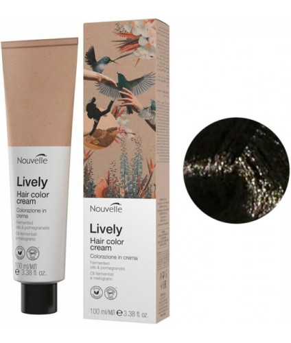 Nouvelle LIVELY Hair Color Крем-фарба для волосся без аміаку 100 мл 4.1 Каштановий попелястий