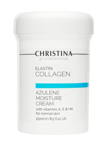 CHRISTINA Elastin Collagen Azulene Moisture Cream - Увлажняющий азуленовый крем для нормальной кожи 250 мл