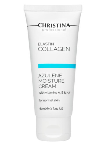 CHRISTINA Elastin Collagen Azulene Moisture Cream - Увлажняющий азуленовый крем для нормальной кожи 60 мл