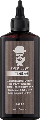 Barba Italiana Tintoretto 7/9 Multilevel Grey Toning Shampoo - Тонирующий шампунь для мужчин 150 мл
