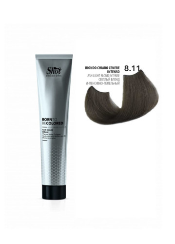 Shot Born To Be Colored Hair Color Cream - Крем-краска для волос 100 мл 8.11 Светлый блонд интенсивно-пепельный