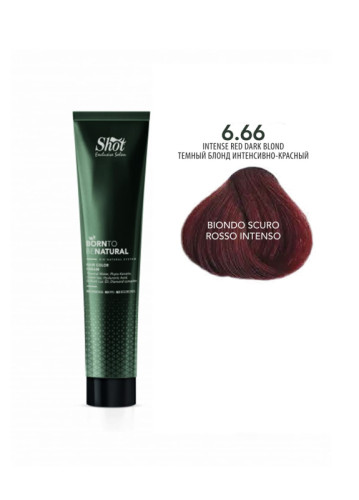Shot Born To Be Natural - Крем-фарба без аміаку 100 мл 6.66 - Блонд інтенсивно-червоний