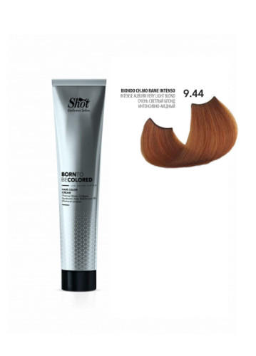 Shot Born To Be Colored Hair Color Cream - Крем-фарба для волосся 100 мл 9.44 Дуже світлий блонд інтенсивно-мідний 