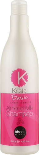 BBcos Kristal Basic Linen Seeds Almond Milk - Шампунь з мигдальним молочком для волосся 500 мл