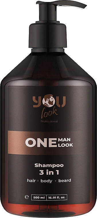 Купить You Look ONE Man Shampoo 3in1 - Шампунь 3в1 - уход волос, бороды и тела 500 мл Артикул: 000016111 Фото на весь экран №1