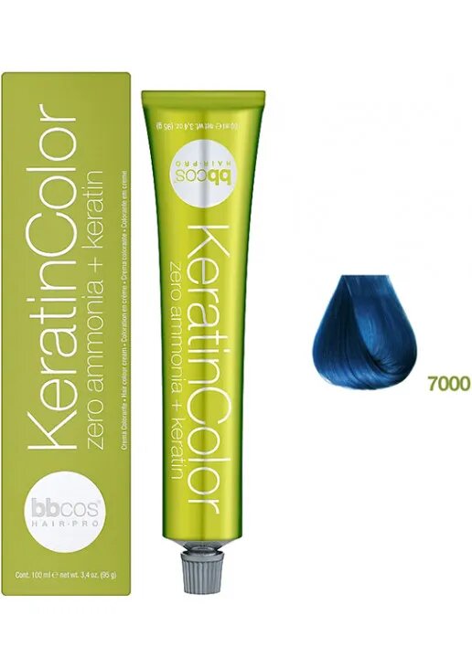 Купити BBcos Keratin Color Hair Cream - Безаміачна фарба для волосся 7000 - Коректор синій Артикул: 000015483 Фото повноекранне №1