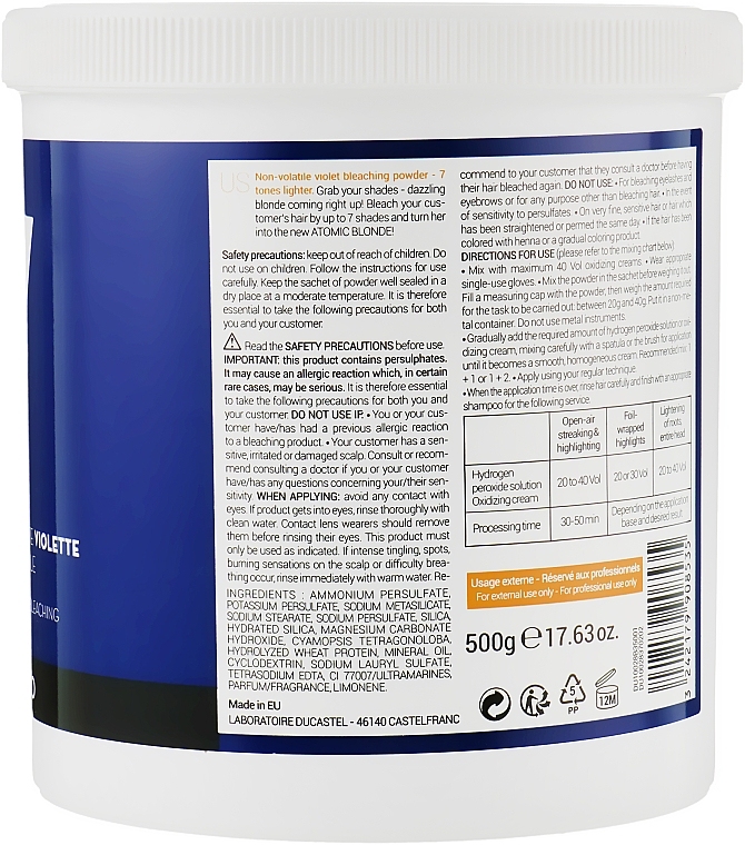 Купити Subtil Bleaching Powder - Освітлююча пудра з охолоджувальним ефектом 500 г Артикул: 000013627 Фото повноекранне №2