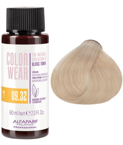 Купити Alfaparf Color Wear Liquid Тонуюча рідка фарба 09.32 Дуже світлий блондин золотистий фіолетовий Артикул: 000013662 Фото повноекранне №1