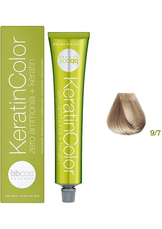 Купити BBcos Keratin Color Hair Cream - Безаміачна фарба для волосся 9/7 - Блондин дуже світлий бежевий Артикул: 000015409 Фото повноекранне №1