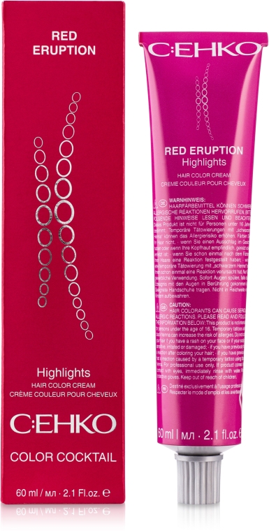 Купити C:EHKO Red Eruption Highlights - Крем-фарба для волосся з мигдальним протеїном 60 мл R-V - Red-Violet Артикул: 000011584 Фото повноекранне №1