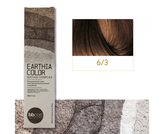 Купити BBcos Earthia Color - Фарба для волосся без аміаку 100 мл 6/3 - золотистий темно-русявий Артикул: 000016982 Фото повноекранне №1