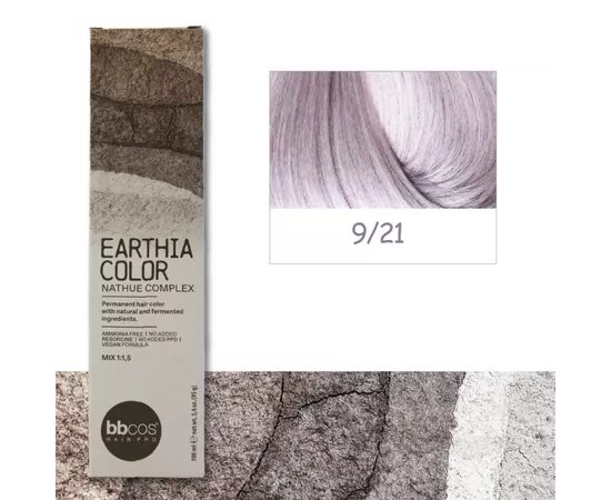 Купити BBcos Earthia Color - Фарба для волосся без аміаку 100 мл 9/21 - Фіолетово-попелястий блондин Артикул: 000016447 Фото повноекранне №1