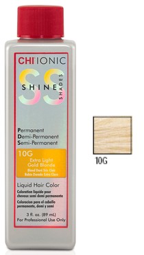 Купити CHI Ionic Shine Shades Liquid Color - Безаміачна фарба 89 мл 10G - Дуже світлий золотистий блонд Артикул: 000006979 Фото повноекранне №1