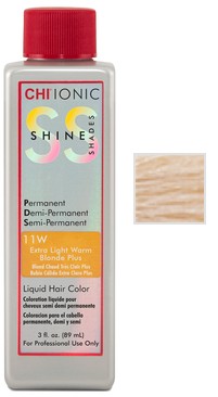 Купити CHI Ionic Shine Shades Liquid Color - Безаміачна фарба 89 мл 11W - Дуже світлий теплий блонд плюс Артикул: 000006983 Фото повноекранне №1