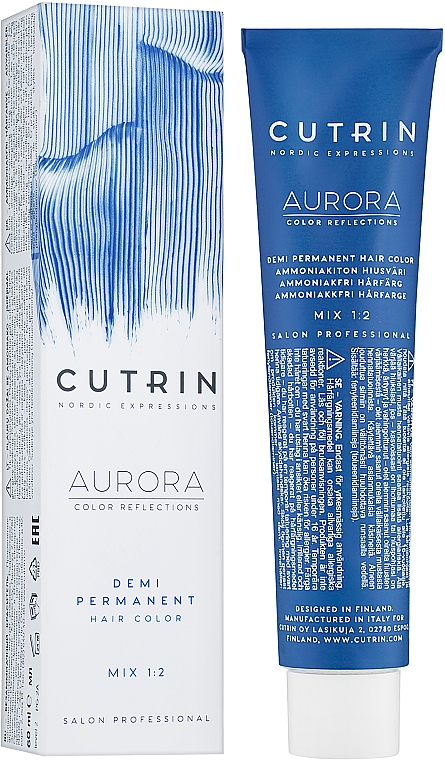Купить Cutrin Aurora Demi Color - Безаммиачная краска для волос 60 мл 9.47 Очень светлый блондин медно-коричневый Артикул: 000015219 Фото на весь экран №1