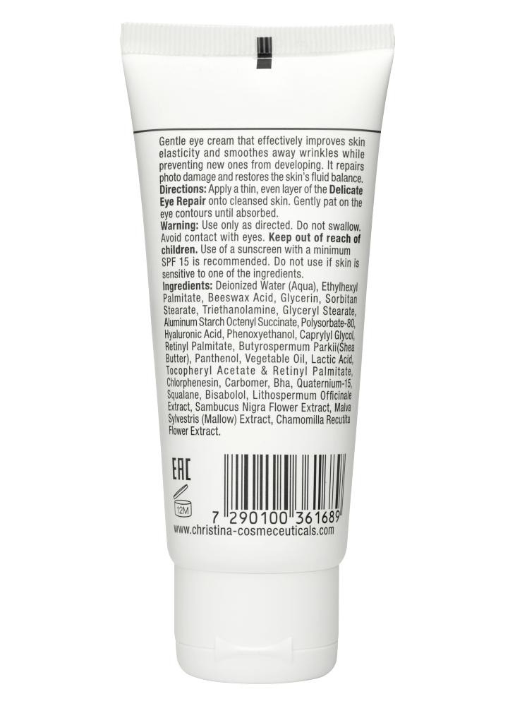Купити CHRISTINA Delicate Eye Repair - Делікатний крем для контуру очей для всіх типів шкіри  60 мл Артикул: 000001541 Фото повноекранне №3