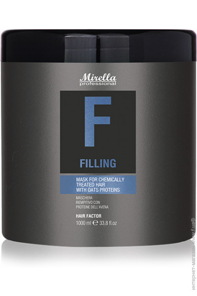 Купити Mirella Professional F Filing - Маска для реконструкції волосся з вівсом 1000 мл Артикул: 000015456 Фото повноекранне №1