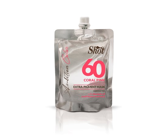 Купити Shot Ambition Color Extra Pigment Mask - Тонуюча маска "Екстра пігмент"  60 коралово-рожевий Артикул: 000015564 Фото повноекранне №1