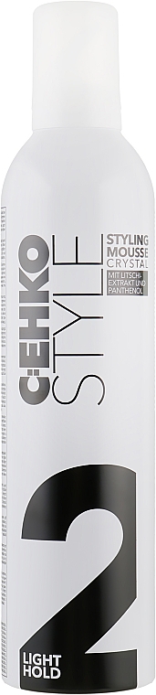 Купити C:EHKO Style Styling Mousse Crystal (2) - Піна для укладання волосся Кристал з екстрактом лічі, нормальна 400 мл Артикул: 000011598 Фото повноекранне №1