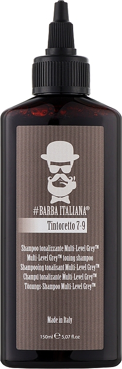 Купить Barba Italiana Tintoretto 7/9 Multilevel Grey Toning Shampoo - Тонирующий шампунь для мужчин 150 мл Артикул: 000013477 Фото на весь экран №1