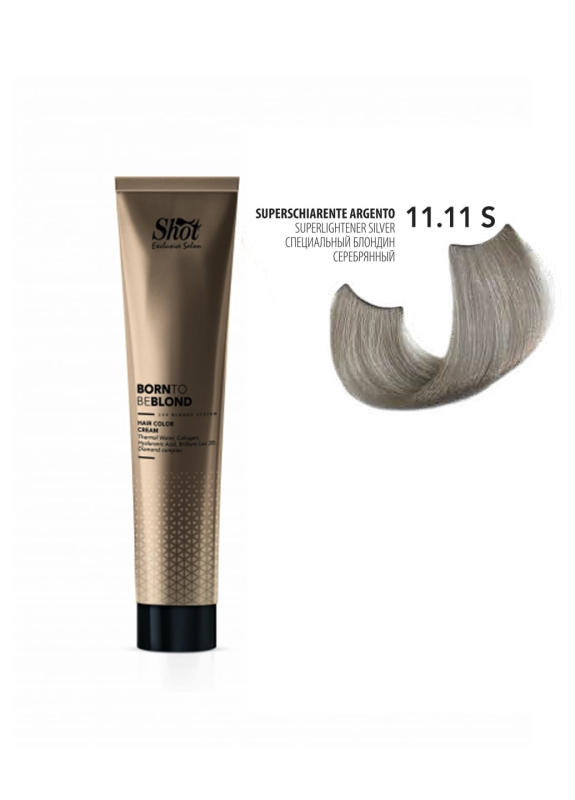 Купити Shot Born To Be Blond Hair Color Cream - Крем-фарба для волосся 100 мл 11.11S Спеціальний блонд сріблястий Артикул: 000015699 Фото повноекранне №1