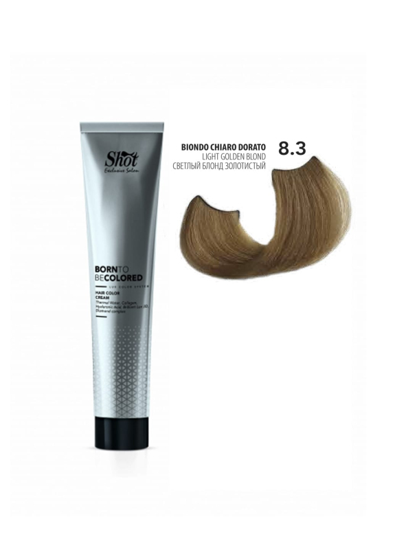 Купить Shot Born To Be Colored Hair Color Cream - Крем-краска для волос 100 мл 8.3 Светлый блонд золотистый Артикул: 000015628 Фото на весь экран №1