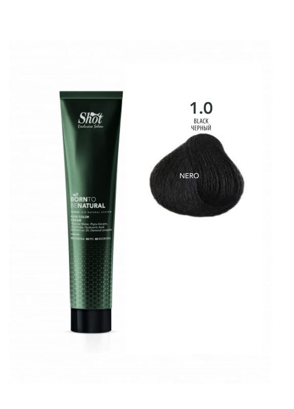 Купити Shot Born To Be Natural - Крем-фарба без аміаку 100 мл 1.0 - Чорний Артикул: 000015950 Фото повноекранне №1