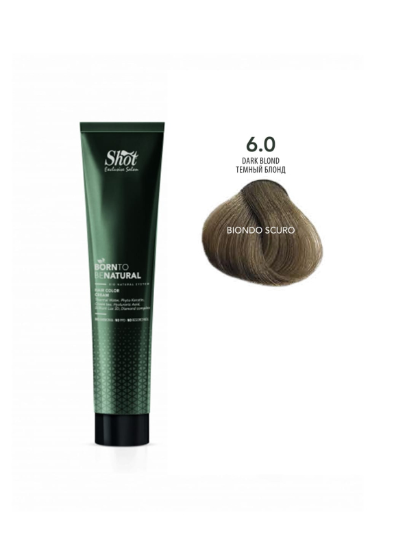 Купити Shot Born To Be Natural - Крем-фарба без аміаку 100 мл 6.0 - Темний блонд Артикул: 000015832 Фото повноекранне №1