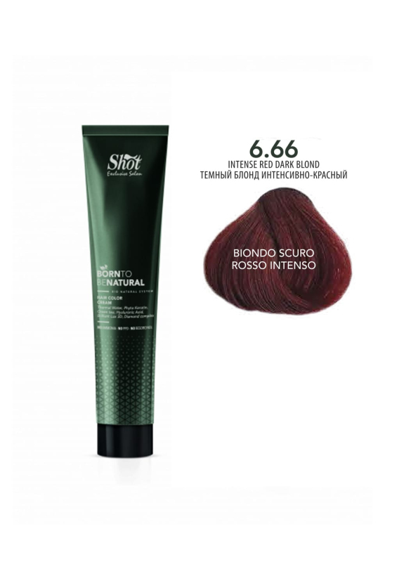 Купити Shot Born To Be Natural - Крем-фарба без аміаку 100 мл 6.66 - Блонд інтенсивно-червоний Артикул: 000014321 Фото повноекранне №1
